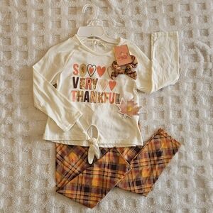 NEW Between Kids Thankful Set - Cream and Orange Size 7